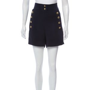 Chloé navy high-rise mini shorts